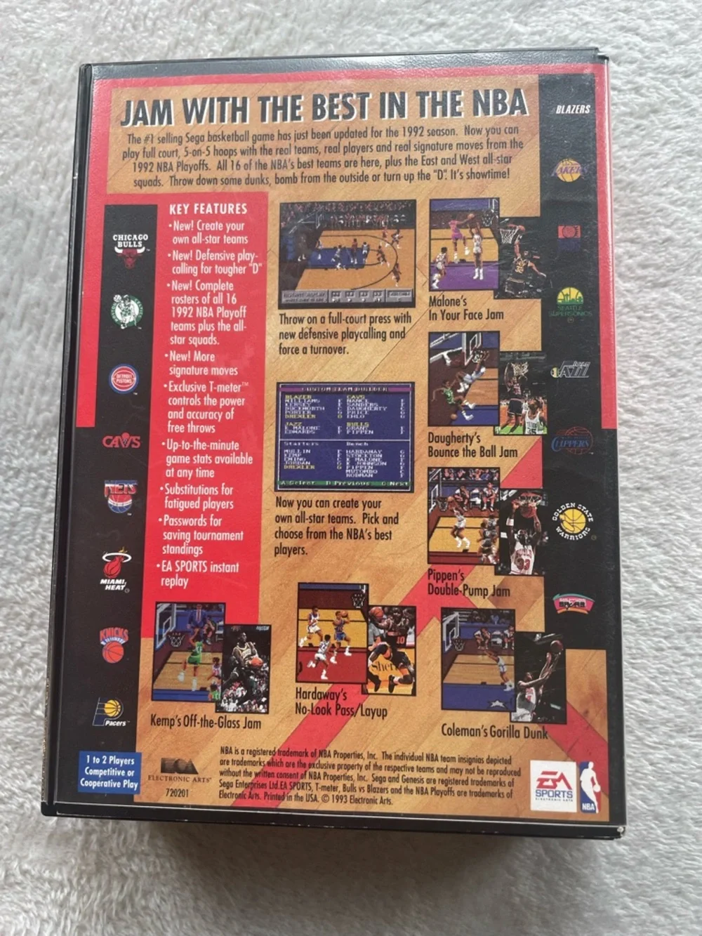 Bulls vs. Blazers and the NBA Playoffs (Sega Genesis, 1993) CIB Tested Working